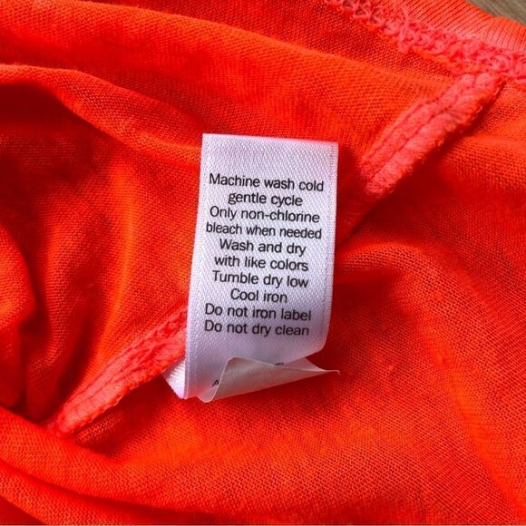 Athleta Bright Orange V-Neck Shirt - Size: Small - Picture 7 of 7